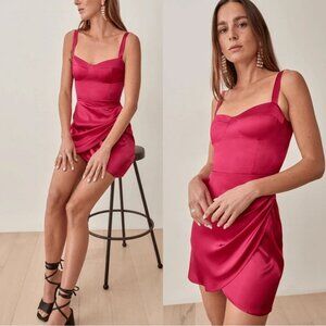 Reformation Fonda Silk Mini Dress Pink Size 4